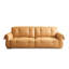 Causeuse coussin jaune en cuir véritable