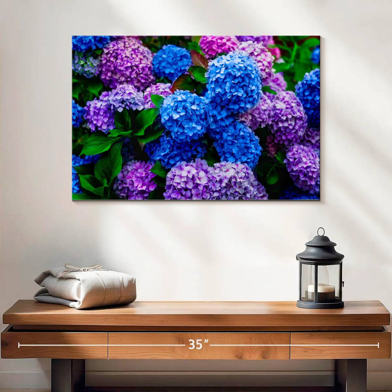 Jardin d'hortensias, H 16 po x l 24 po