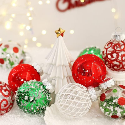 25 boules d'ornement d'arbre de Noël, boule de décoration de Noël incassable transparente de 2,4 po