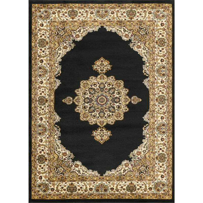 Black 7 ft. 10 in. x 10 ft. 3 in. Area Rug, 7'10"x 10'3"