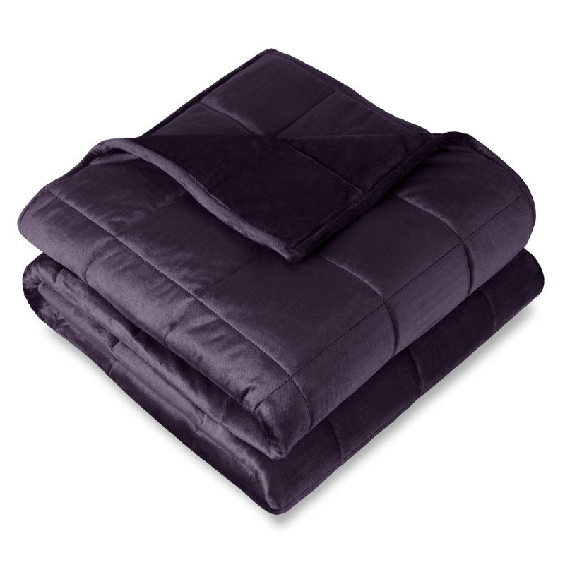 Couverture pondérée Minky, l 40 po x L 60 po, Aubergine, 7 lb