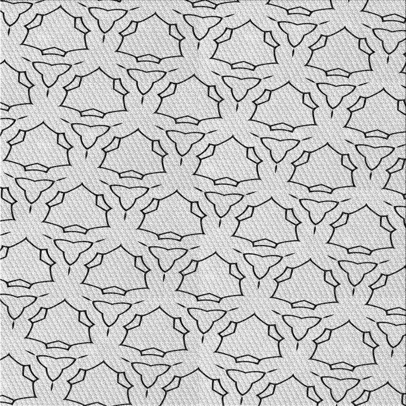 Tapis blanc/noir à motifs, Carré 3 pi