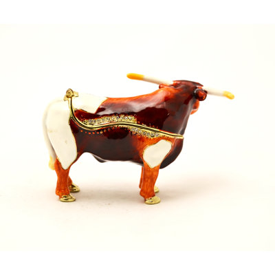 Boîte à bijoux debout avec cornes autrichiennes