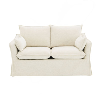 Shane Beige Linen Loveseat W/2 Pillows