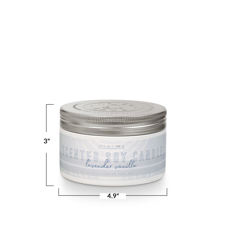 Essayé et véritable grande boîte, lavande vanille, 14,1 oz blanc / étain argenté