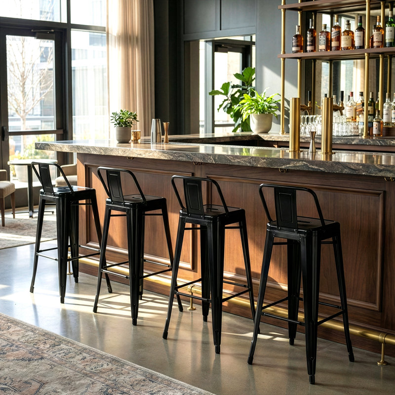 Jhoshua Counter Stool with Metal Frame