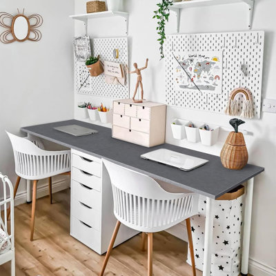 Kaboon Universal Tabletop, Solid One-Piece Melamine Table Top, Home and Office Countertop