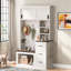 Arbre d'entrée moderne 40,2 po avec banc de rangement, portemanteau, 3 tablettes, 3 tiroirs et armoires de rangement-1730108718