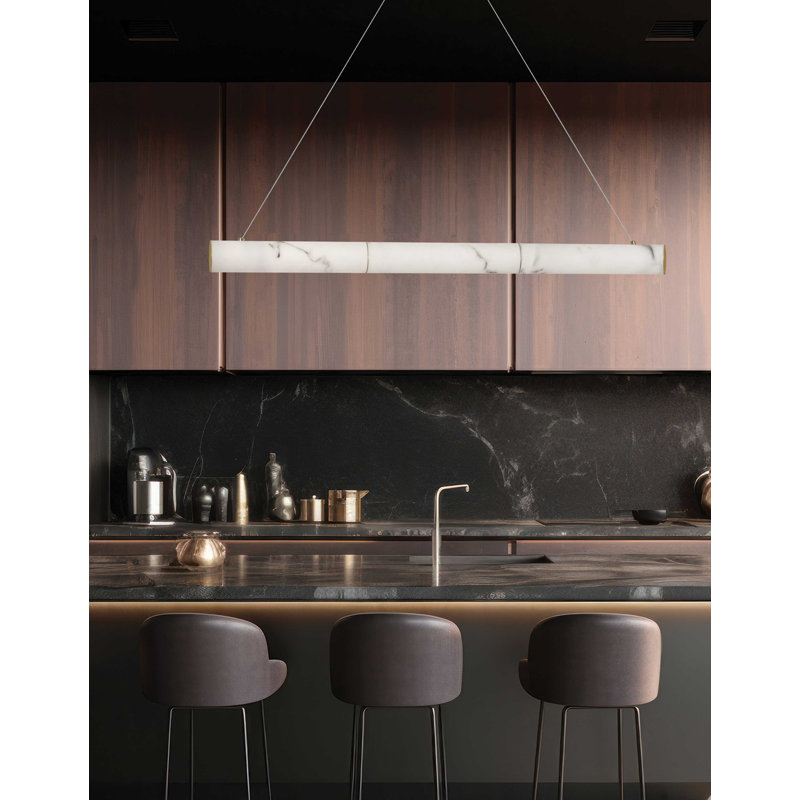 Luminaire suspendu linéaire à DEL Reuben, Laiton vieilli
