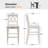 Solid Wood Double X-Back Counter Height Bar Stool-2029316537-2029316543