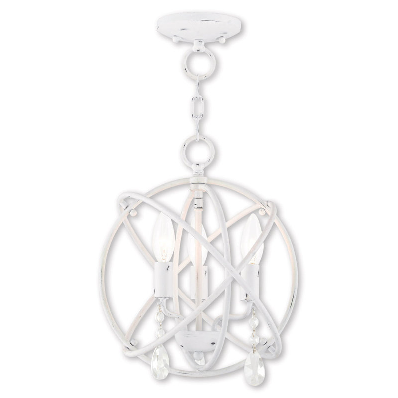 Lustre classique à 3 lumières Enan, Blanc, H 14,25 po x l 12 po x P 12 po
