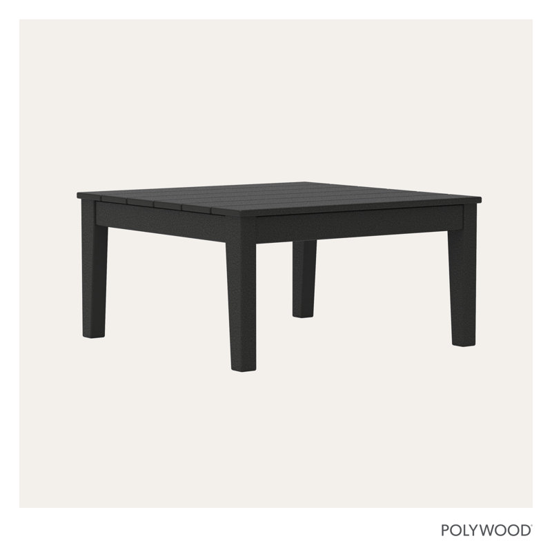 POLYWOOD Newport 36" Conversation Table, Black