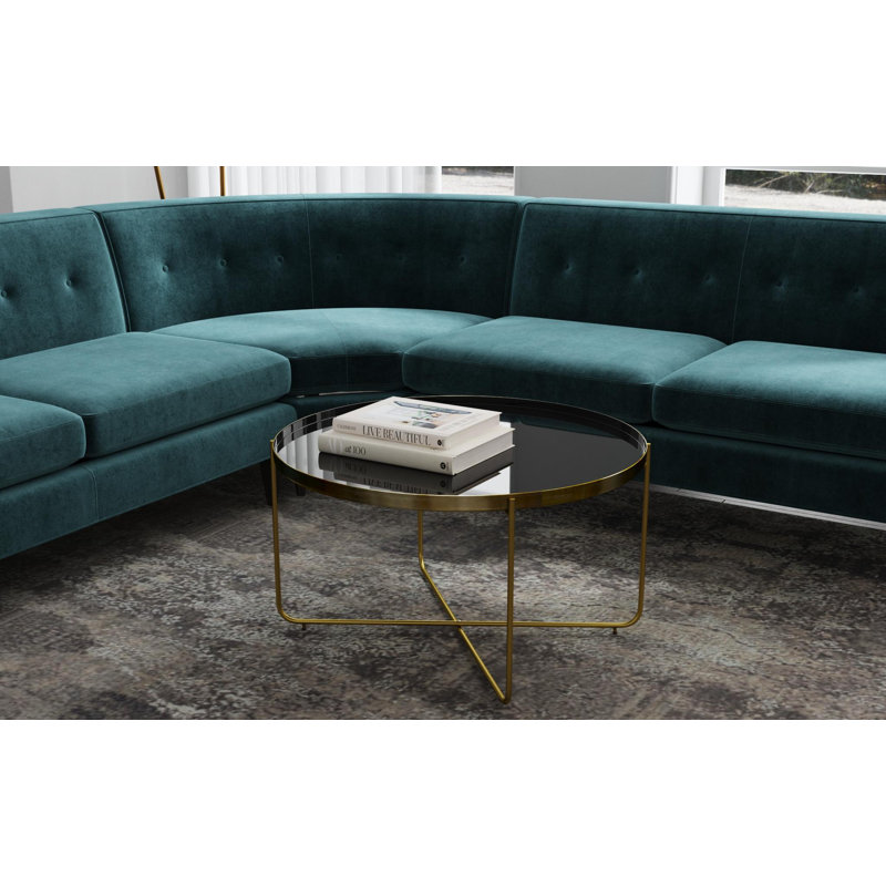 Jasmine Iron Cross Legs Coffee Table, Black