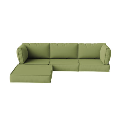Coussin de siège / dossier de remplacement pour l'extérieur de 4 po d'épaisseur (ensemble de 3 sièges, 3 dossiers, 2 dossiers courts, 1 repose-pieds)