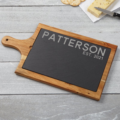 Rustic Family Personalized Slate and Wood Paddle