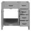 Base de meuble-lavabo de 36 po en gris - bois massif et tiroir de conception moderne autoportant pour assemblage requis-2113909077-2113909075