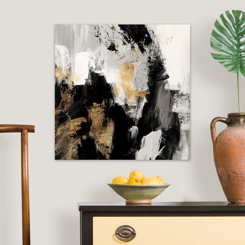 Neutral Gold Collage I par Victoria Borges - reproduction d'art sur toile, Toile tendue, H 48 po x l 48 po, Sans cadre