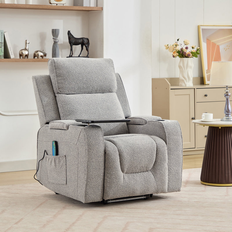 Cowley 86cm Wide Lift Assist Standard Recliner with Massager, Grey
