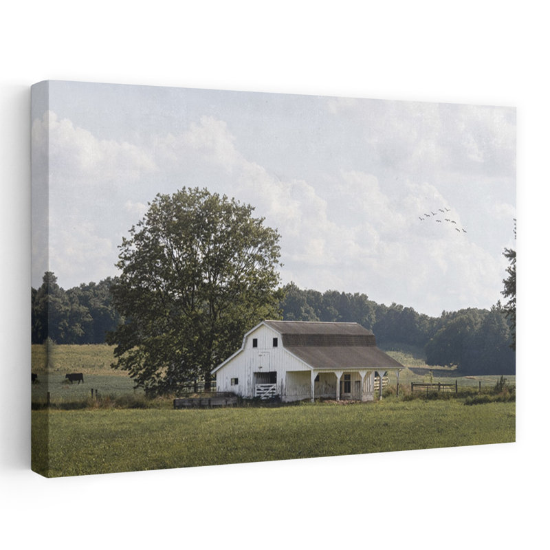 Branche perdue, ferme, abstrait, vache, nature, architecture, art, H 32 po x l 48 po