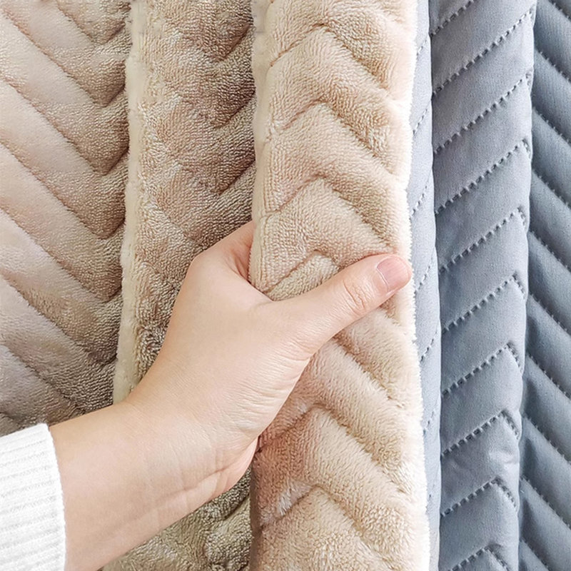 1 Panels Quilted Plush Blackout Heavy Duty Window Curtain Drapes Solid Thermal Isolate Light Heat Sound Cold Blocking Curtain