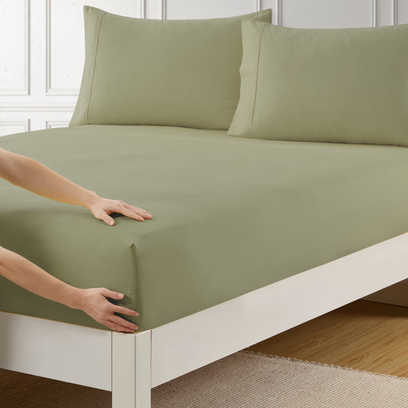 Ensemble de 6 draps-housses en microfibre brossée avec sangles intégrées, format King, Drap-housse très grand, Assorti