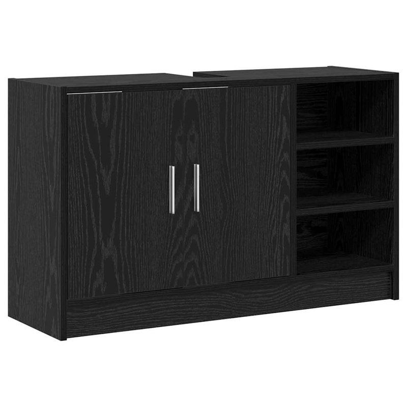 Sink Cabinet With Door 90 X 29 X 55 Cm Engineered Wood, Black Oak