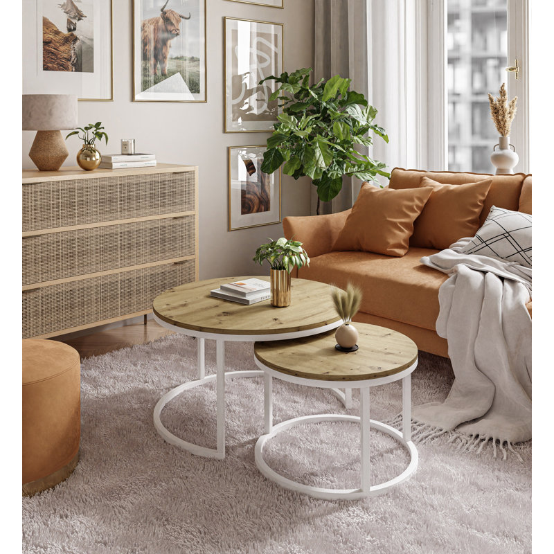 Alford Coffee Table, White/Artisan Oak