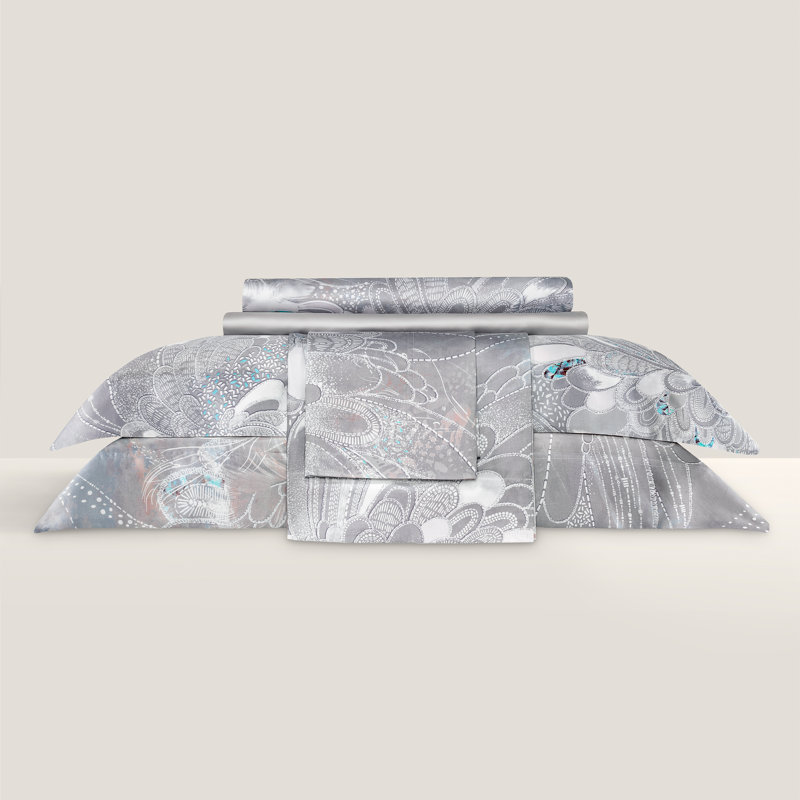 Perla Flat Sheet, Queen Flat Sheet, Gray