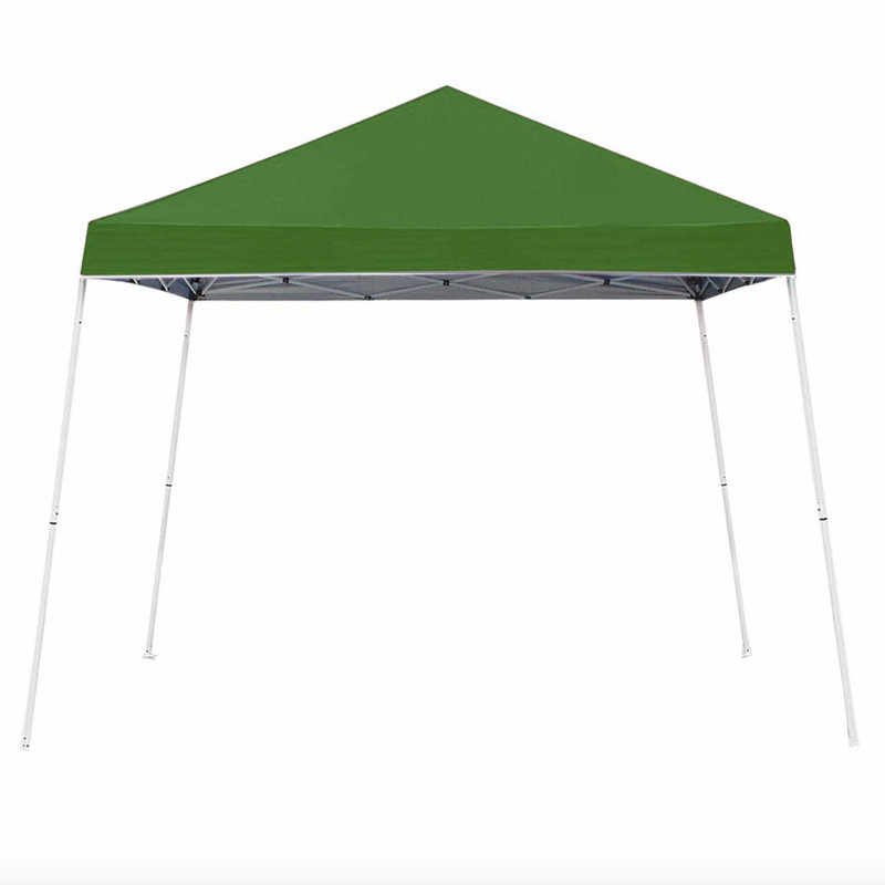Angled Leg Taffeta Peak 10 Ft. W x 10 Ft. D Steel Pop-Up Canopy, Blue, Silver