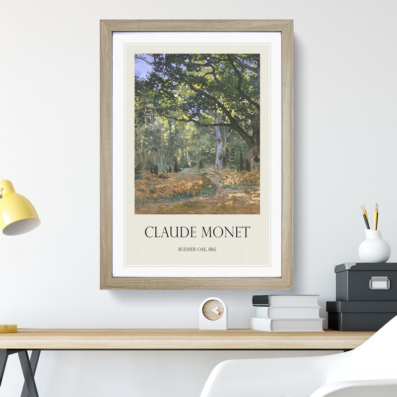 The Bodmer Oak Tree by Claude Monet - Framed Print, 48cm H x 36cm W x 2cm D, Oak Framed