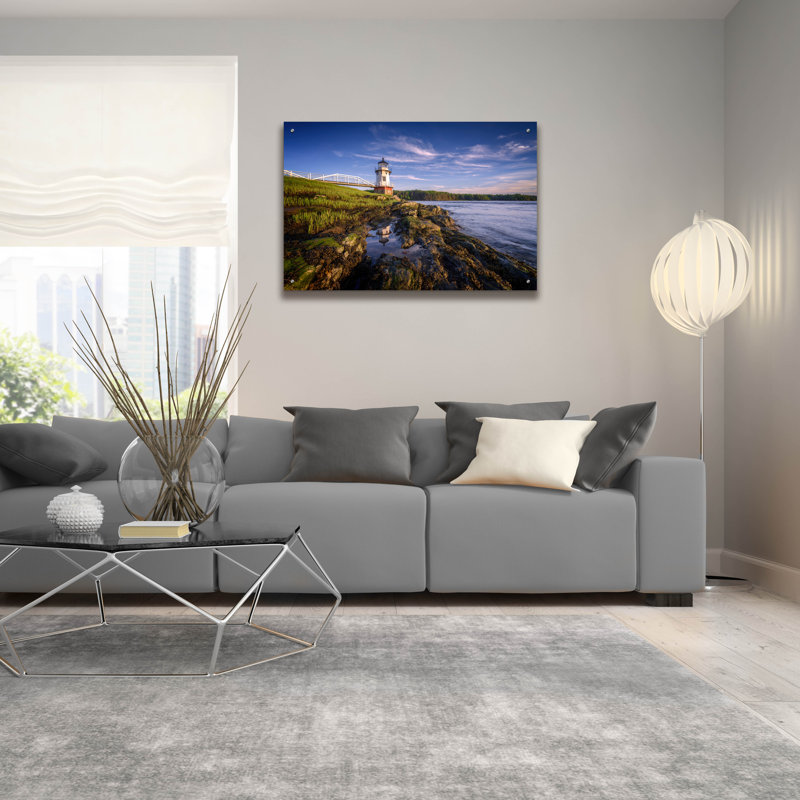 Art mural en verre acrylique Latitude Run® «Watch The River» par Rick Berk, H 24 po x l 36 po x P 0,2 po