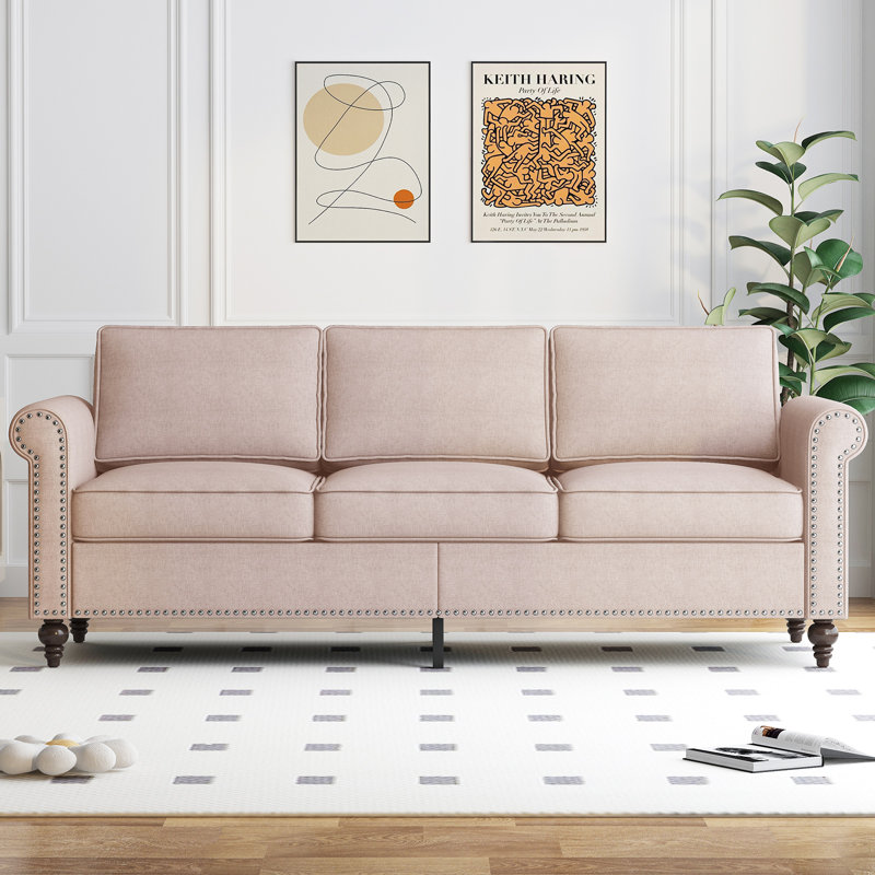 Canapé rembourré Charlton Home, Beige
