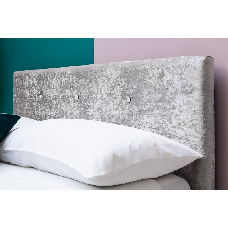 Jessamine Upholstered Bed, Kingsize (5'), Crushed Silver, Open Coil