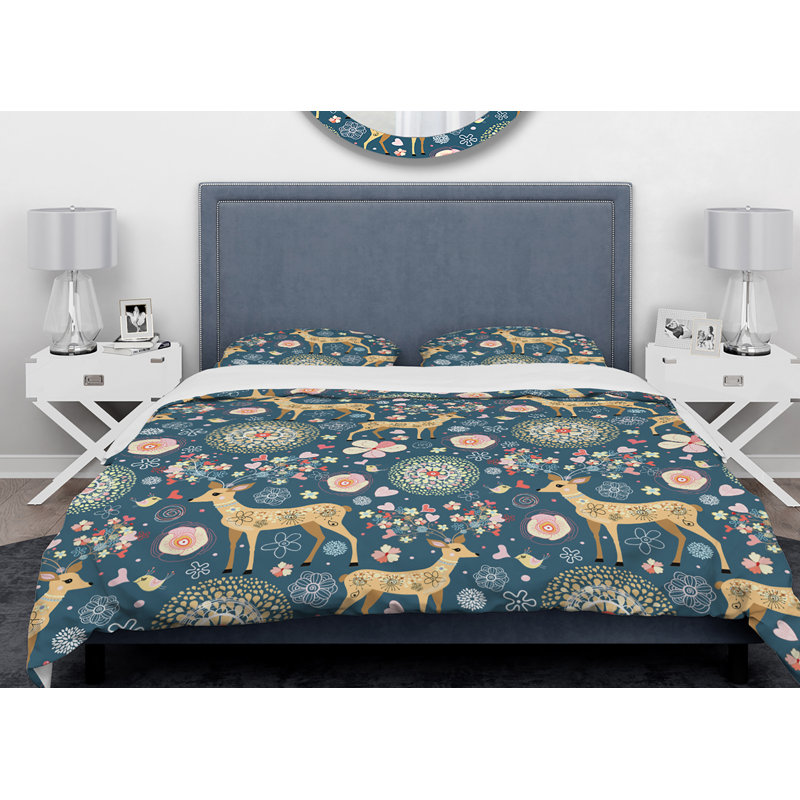 Farmhouse / Country Polyester Abstract Duvet Cover, King Duvet Cover + 2 Shams