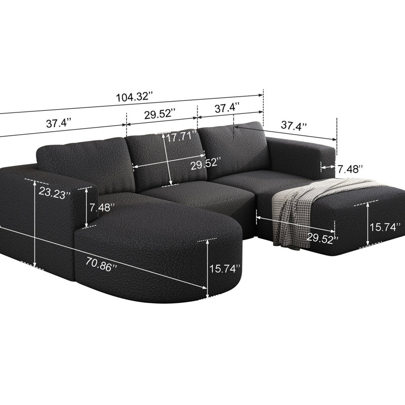 Convertible modulaire - s'adapte à la courbe arrière, gris foncé pas facile à produire de l'électricité statique,, Gris foncé