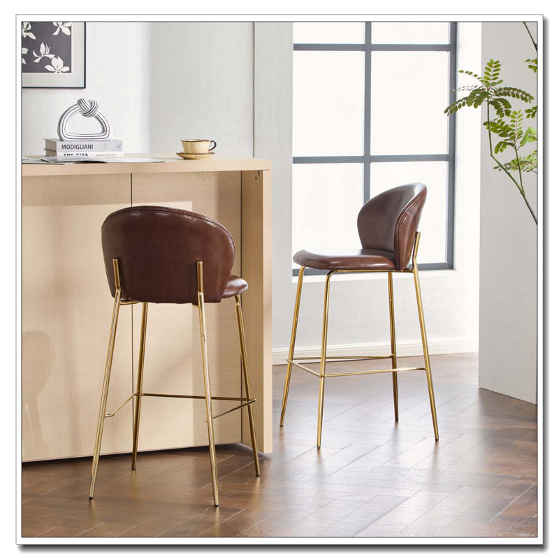Tabouret de bar rembourré à structure métallique