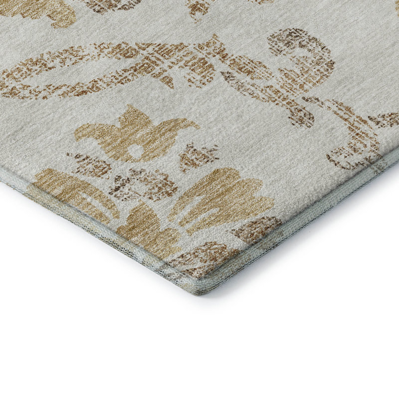 Premium Machine Washable Prisco Ivory Rug, Rectangle 2'6" x 3'10"