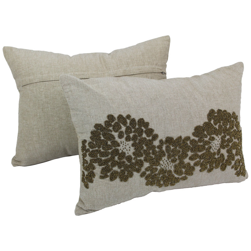 Floral Cotton Throw Pillow