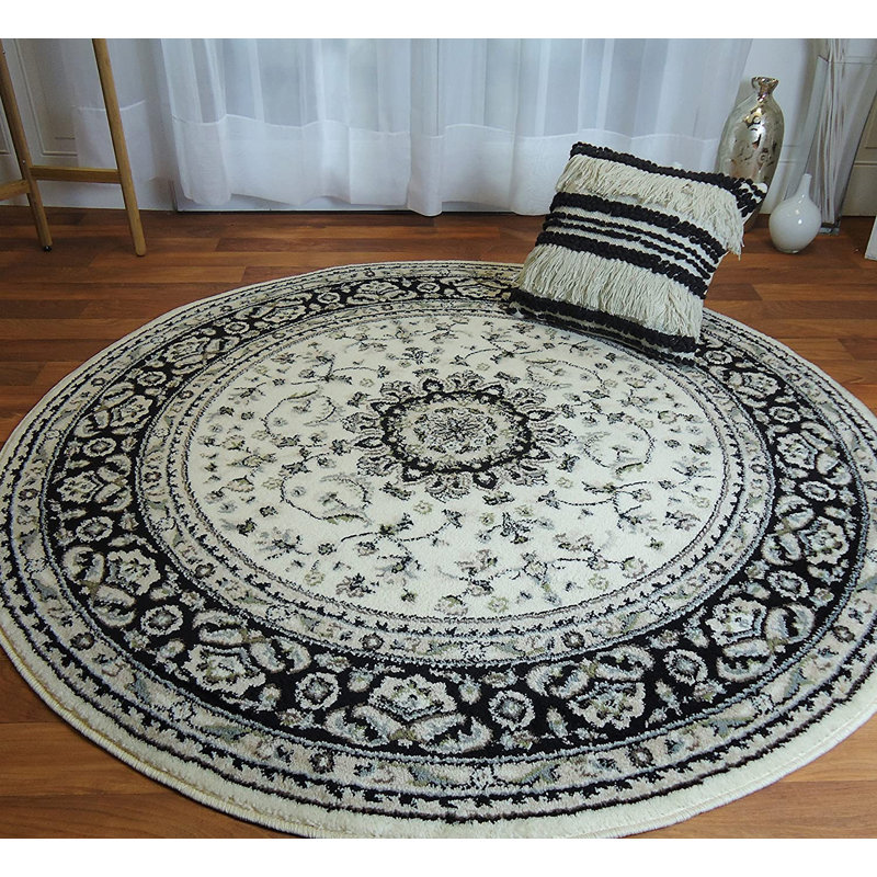 Wool Oriental Indoor / Outdoor Rug, Round 5'