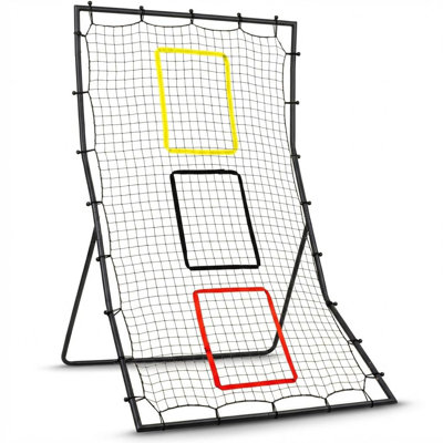 6x4 FT Baseball Softball Rebounder Net, Pitching & Fielding Practice Net with 3 Strike Zones, Steel Frame for Backyard Training