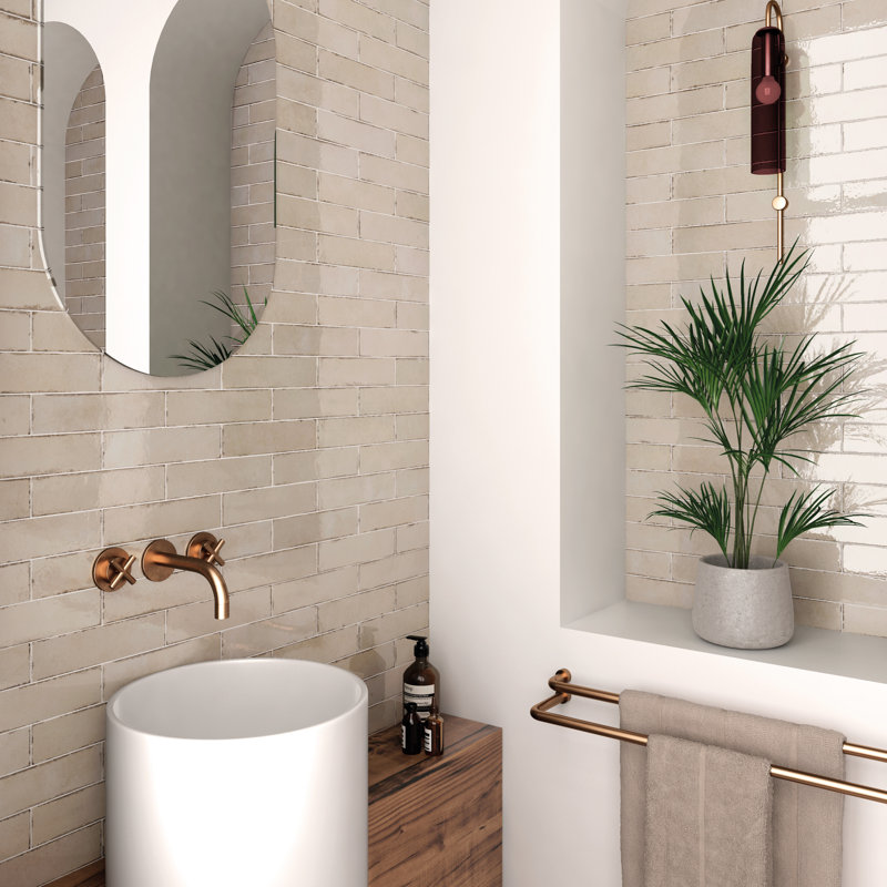 Carrelage mural en porcelaine de 2 3/8 po x 9 5/8 po Tribeca Studio, Beige