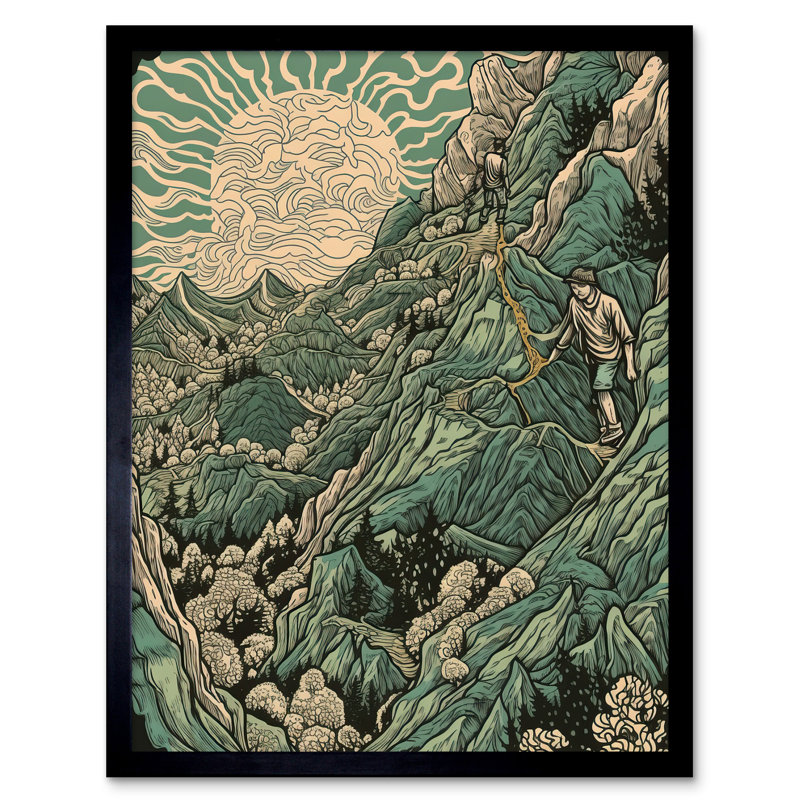 Aaleyah Climb Every Mountain Hikers At Sunrise - Single Picture Frame Print