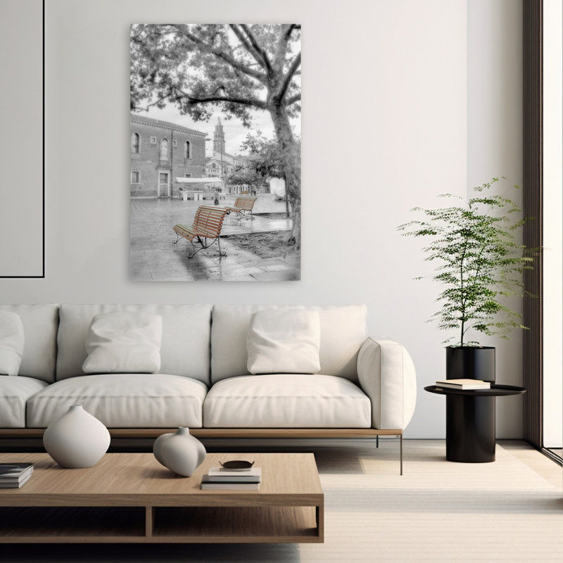 Campo Santa Margherita # 1 - Paysages, photographie, bancs, parcs, art, H 60 po x l 40 po