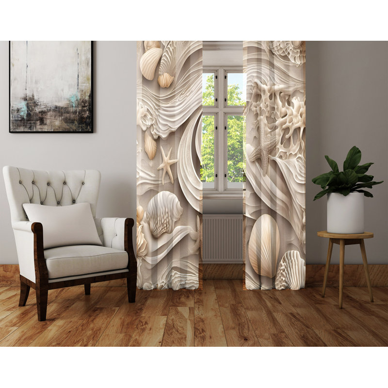 Paire de semi-transparents en polyester Ronalee, L 40 po x L 82 po
