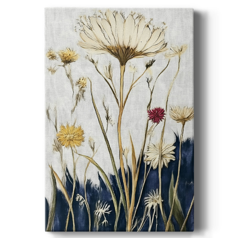 Toile tendue avec motif floral Cxxv, H 18 po x l 12 po
