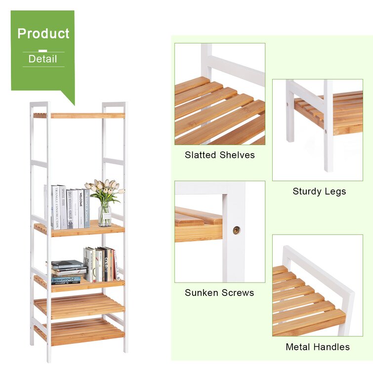 Ambyr 17'' W x 55'' H x 11'' D Free-Standing Bathroom Shelves