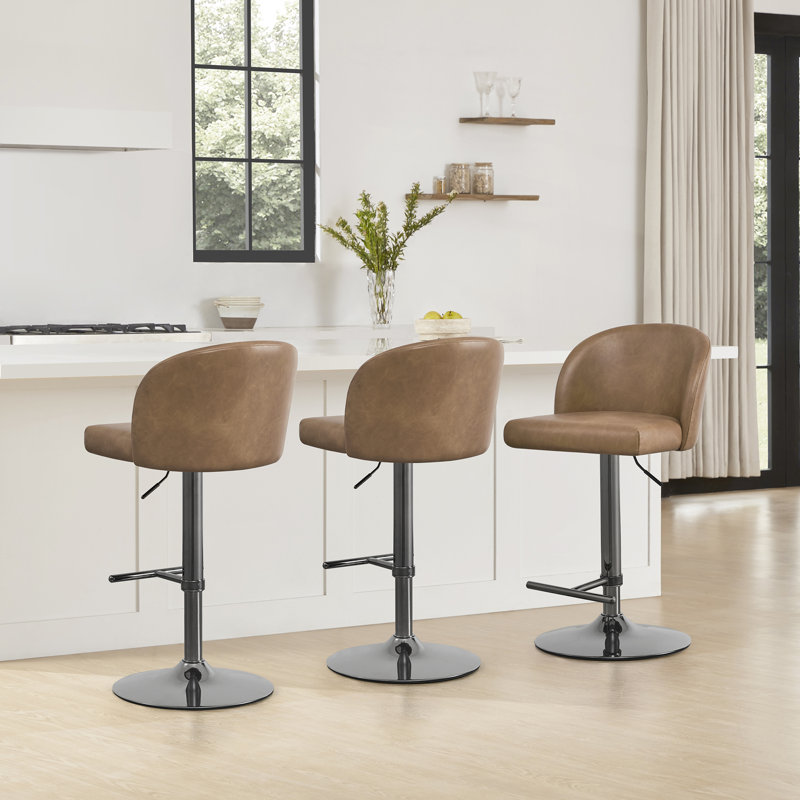 Tabouret pivotant à hauteur réglable, Gris, 3