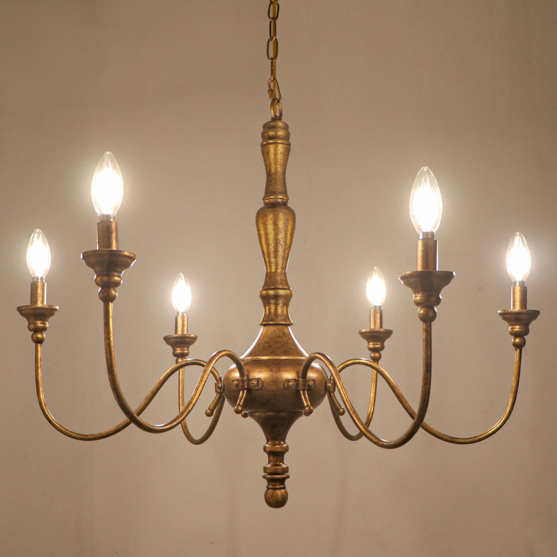Josuel 6 - Light Dimmable Classic / Traditional Chandelier, Antique Brass