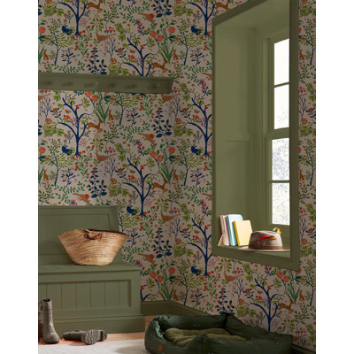 Joules Enchanted Woodland Floral and Animal Wallpaper