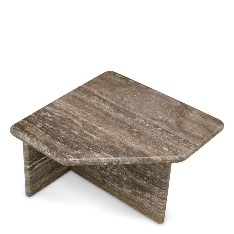 Coffee Table Ciro Silver Travertine, 15.75" H x 27.56" L x 27.56" W